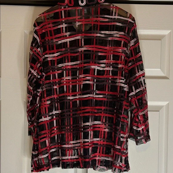 Parsley & Sage Sheer Women's Button-Front Jacket XL - Picture 3 of 7